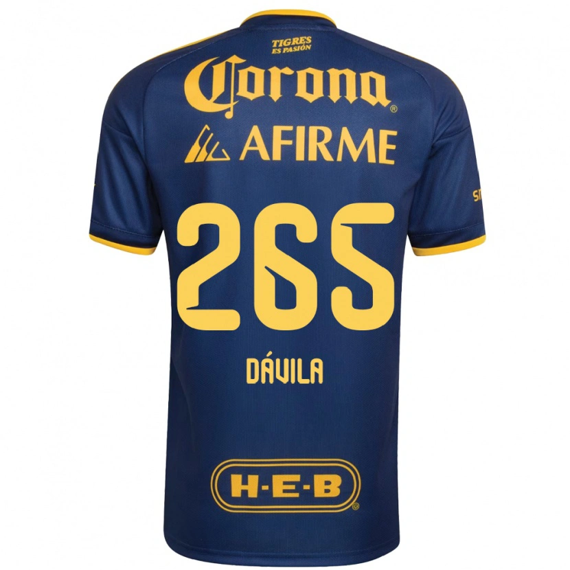 DanxenキッズEmiliano Dávila#265ロイヤルブルー黄アウェイシャツ2026/27ジャージーユニフォーム