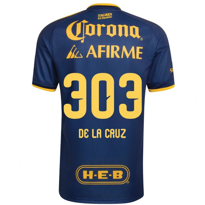 DanxenキッズErick De La Cruz#303ロイヤルブルー黄アウェイシャツ2026/27ジャージーユニフォーム
