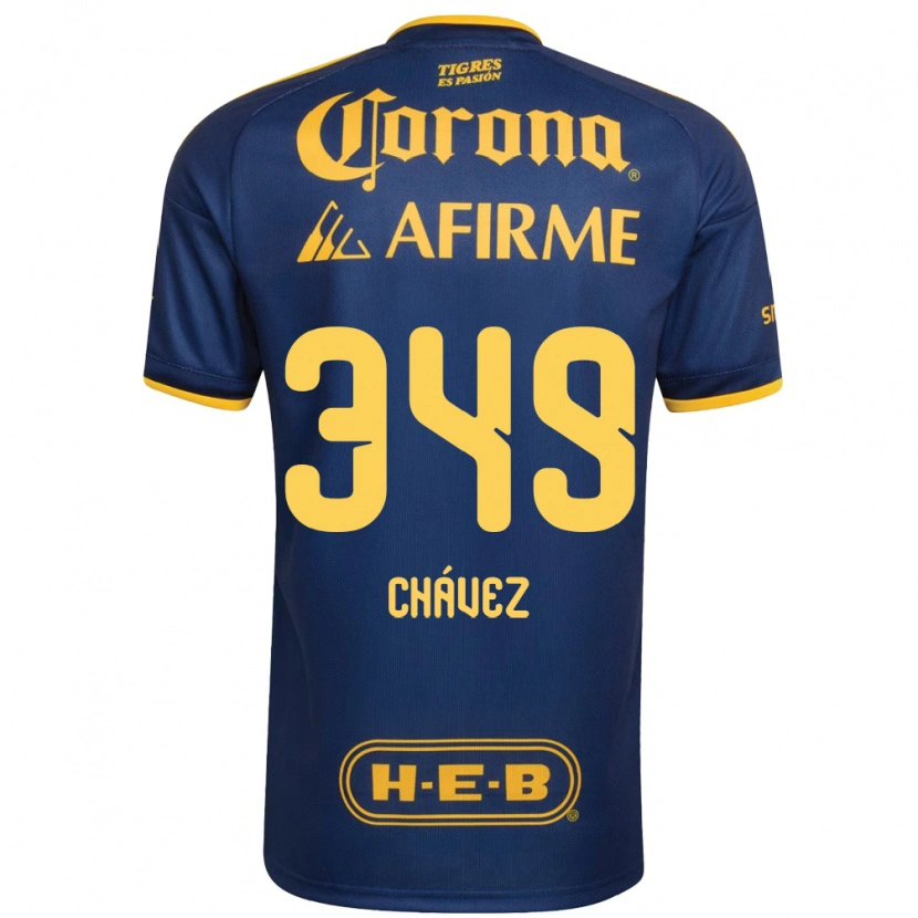 DanxenキッズJorge Chávez#349ロイヤルブルー黄アウェイシャツ2026/27ジャージーユニフォーム