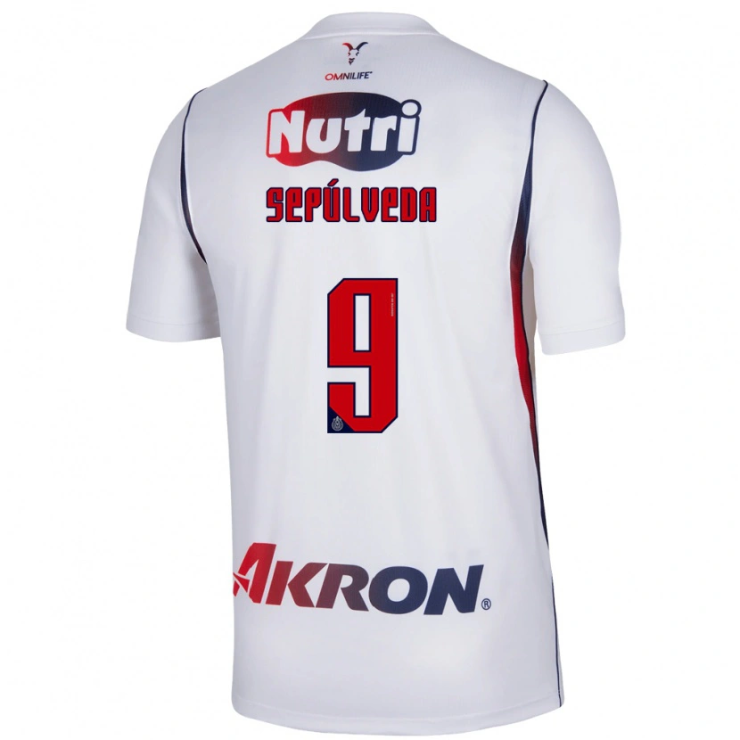 Danxenキッズアンヘル・セプルベダ#9白赤紺アウェイシャツ2026/27ジャージーユニフォーム