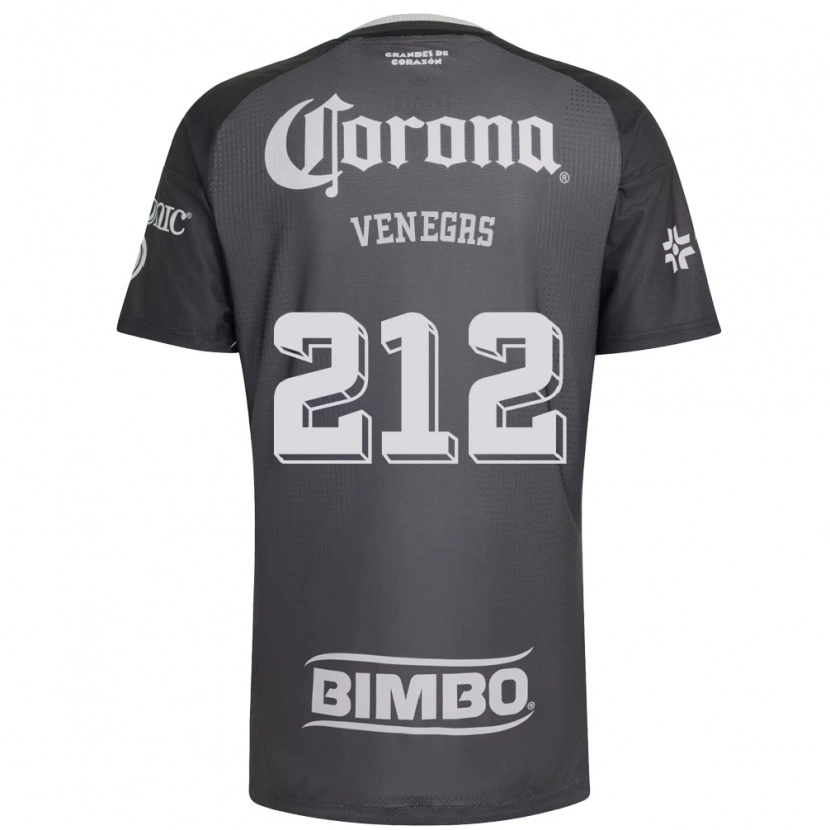 DanxenキッズSebastián Venegas#212灰色白黒アウェイシャツ2026/27ジャージーユニフォーム
