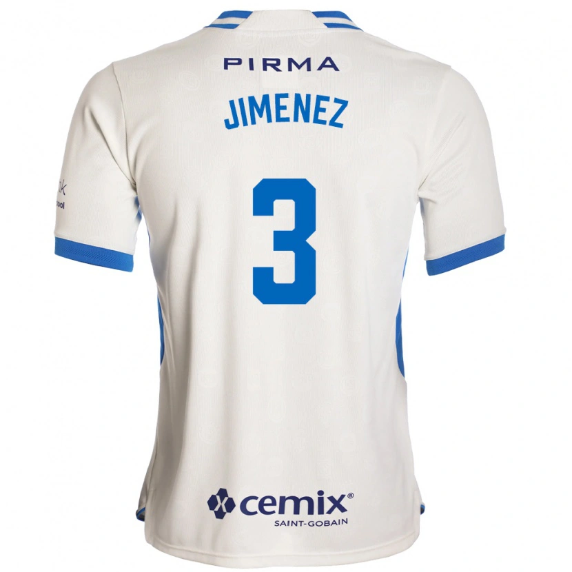 DanxenキッズJaiber Jimenez#3白青赤アウェイシャツ2026/27ジャージーユニフォーム
