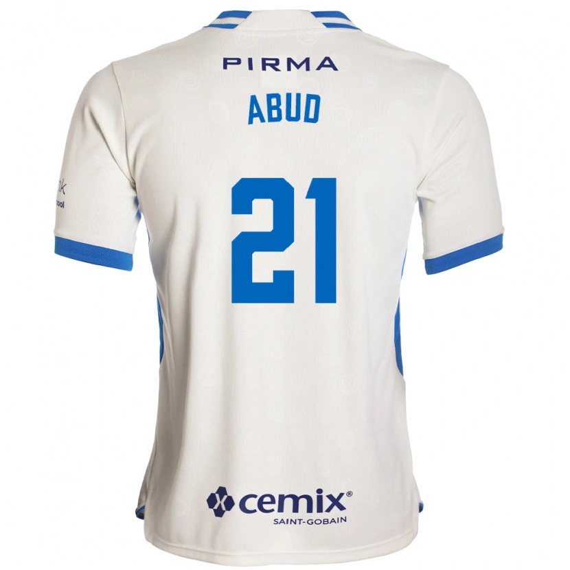DanxenキッズKarime Abud#21白青赤アウェイシャツ2026/27ジャージーユニフォーム