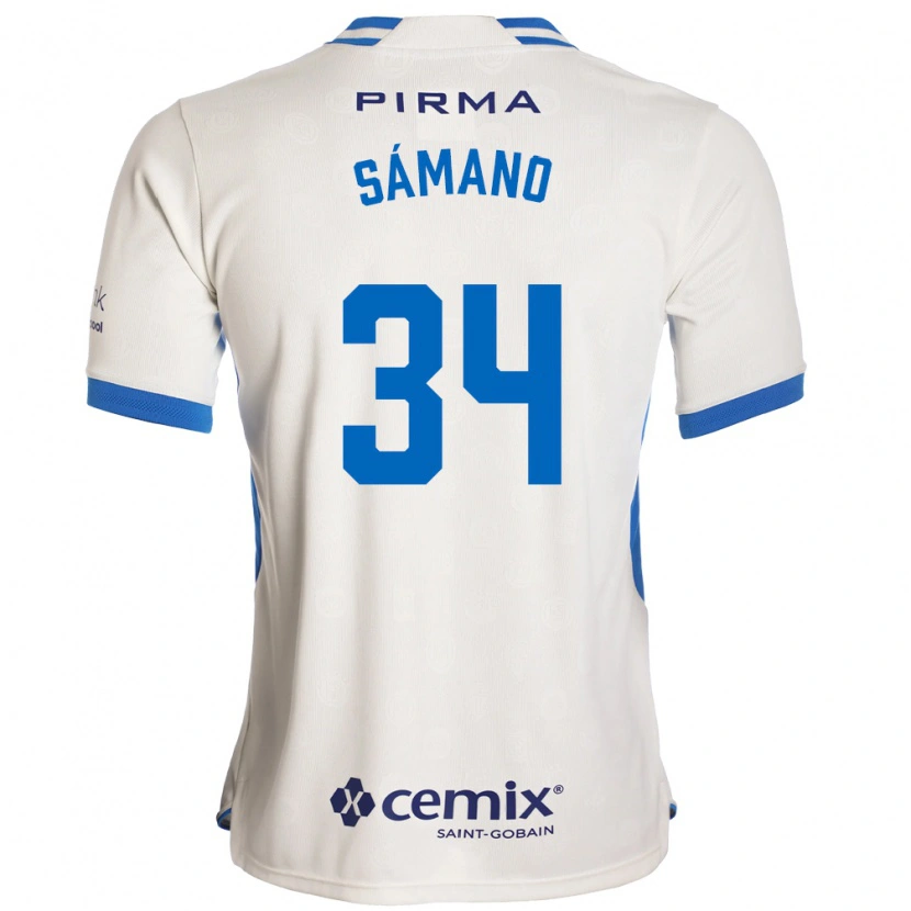 DanxenキッズLeonardo Sámano#34白青赤アウェイシャツ2026/27ジャージーユニフォーム