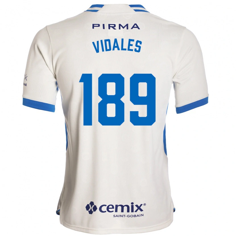 DanxenキッズÁlvaro Vidales#189白青赤アウェイシャツ2026/27ジャージーユニフォーム