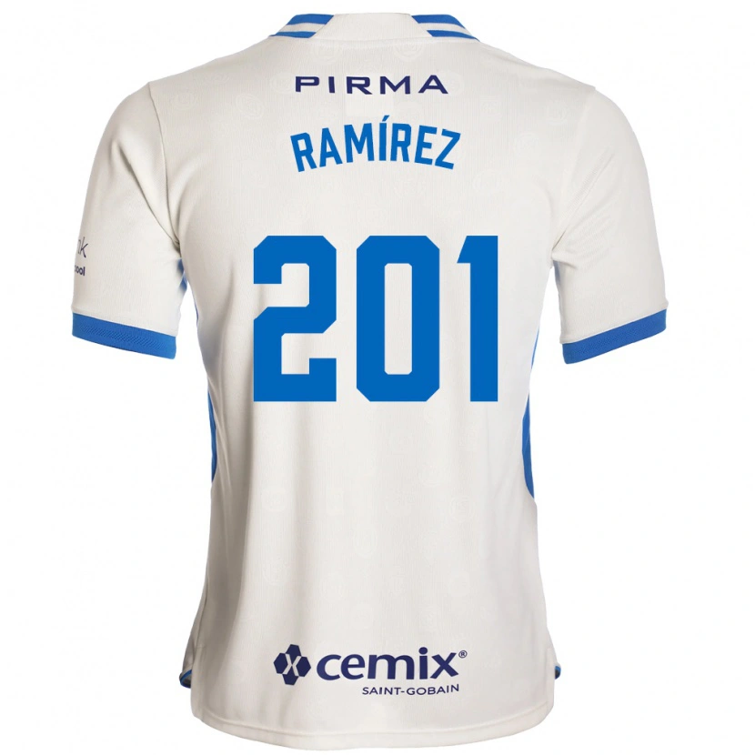 DanxenキッズOrlando Ramírez#201白青赤アウェイシャツ2026/27ジャージーユニフォーム