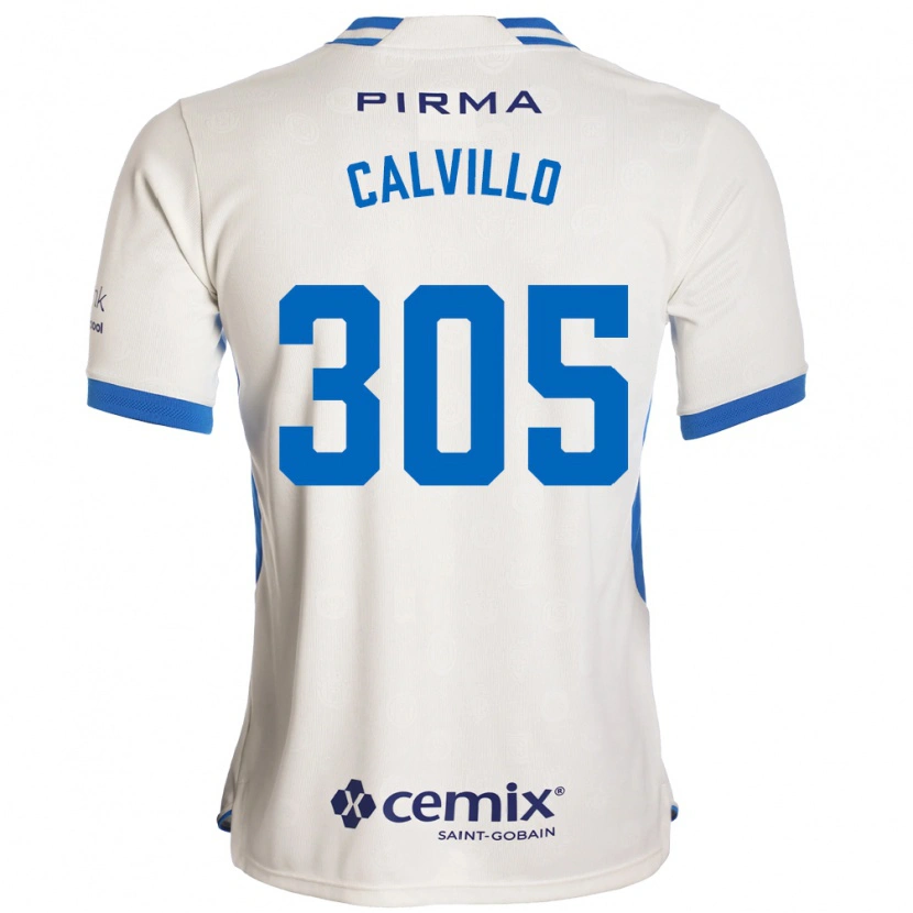 DanxenキッズCarlos Calvillo#305白青赤アウェイシャツ2026/27ジャージーユニフォーム