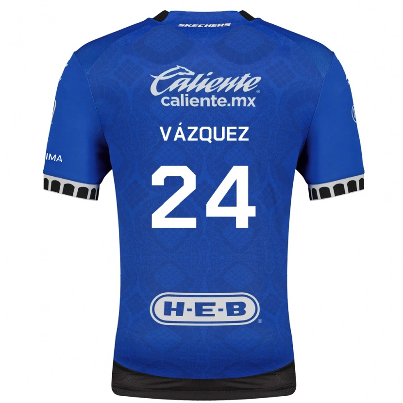 Danxenキッズブレイトン・バスケス#24ロイヤルブルー白黒アウェイシャツ2026/27ジャージーユニフォーム