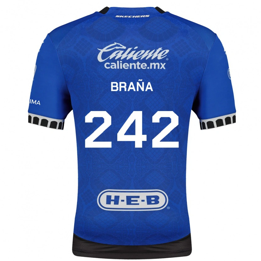 DanxenキッズArmando Braña#242ロイヤルブルー白黒アウェイシャツ2026/27ジャージーユニフォーム