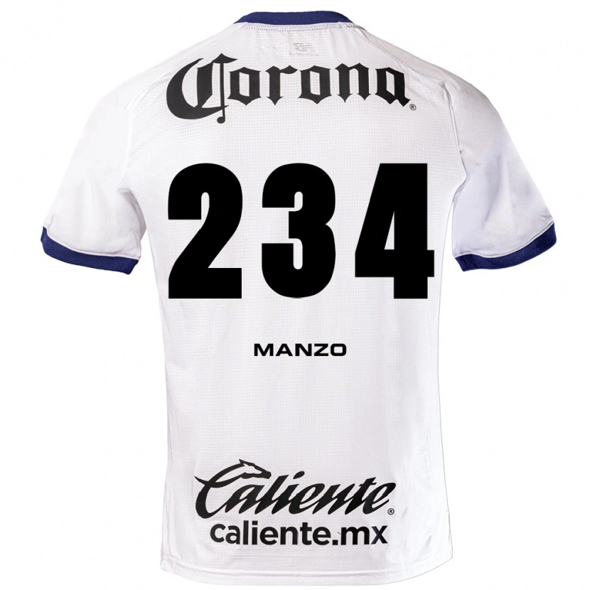 DanxenキッズSergio Manzo#234白青黒アウェイシャツ2026/27ジャージーユニフォーム