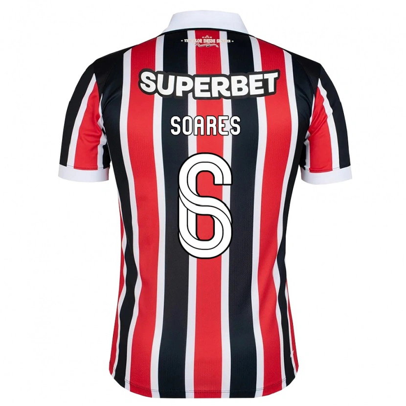 DanxenキッズJéssica Soares#6赤白黒アウェイシャツ2026/27ジャージーユニフォーム