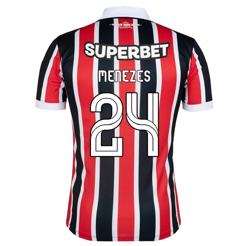 DanxenキッズMatheus Menezes#24赤白黒アウェイシャツ2026/27ジャージーユニフォーム