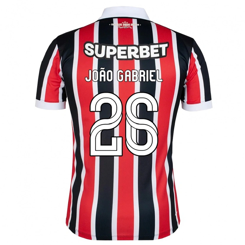 DanxenキッズJoão Gabriel#26赤白黒アウェイシャツ2026/27ジャージーユニフォーム