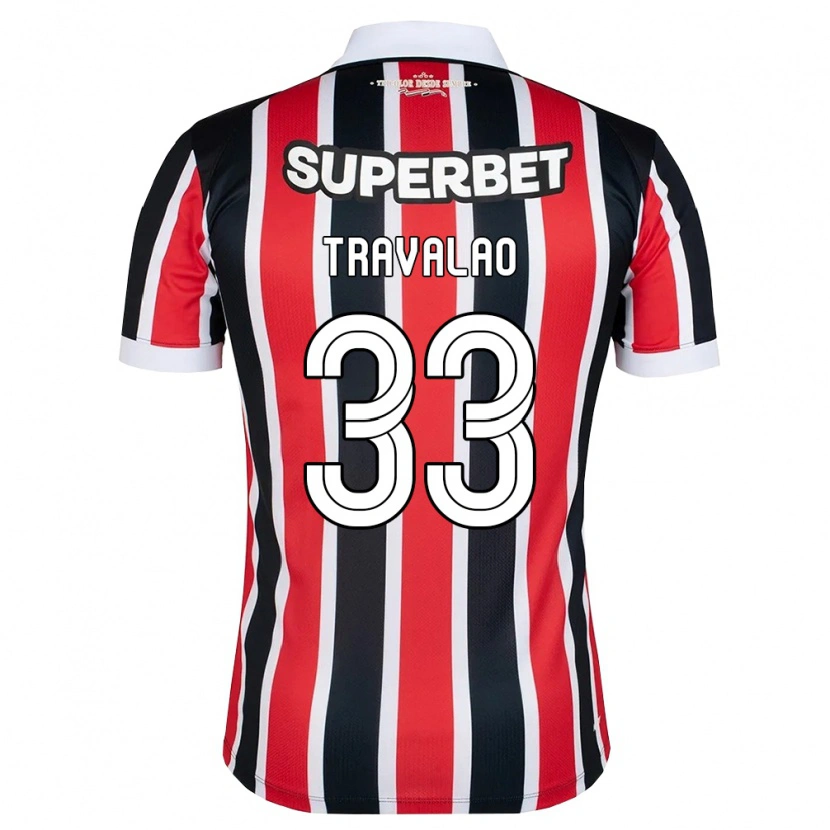 DanxenキッズRafa Travalão#33赤白黒アウェイシャツ2026/27ジャージーユニフォーム