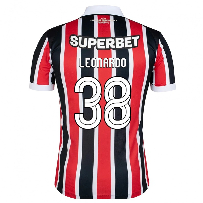 DanxenキッズHugo Leonardo#38赤白黒アウェイシャツ2026/27ジャージーユニフォーム
