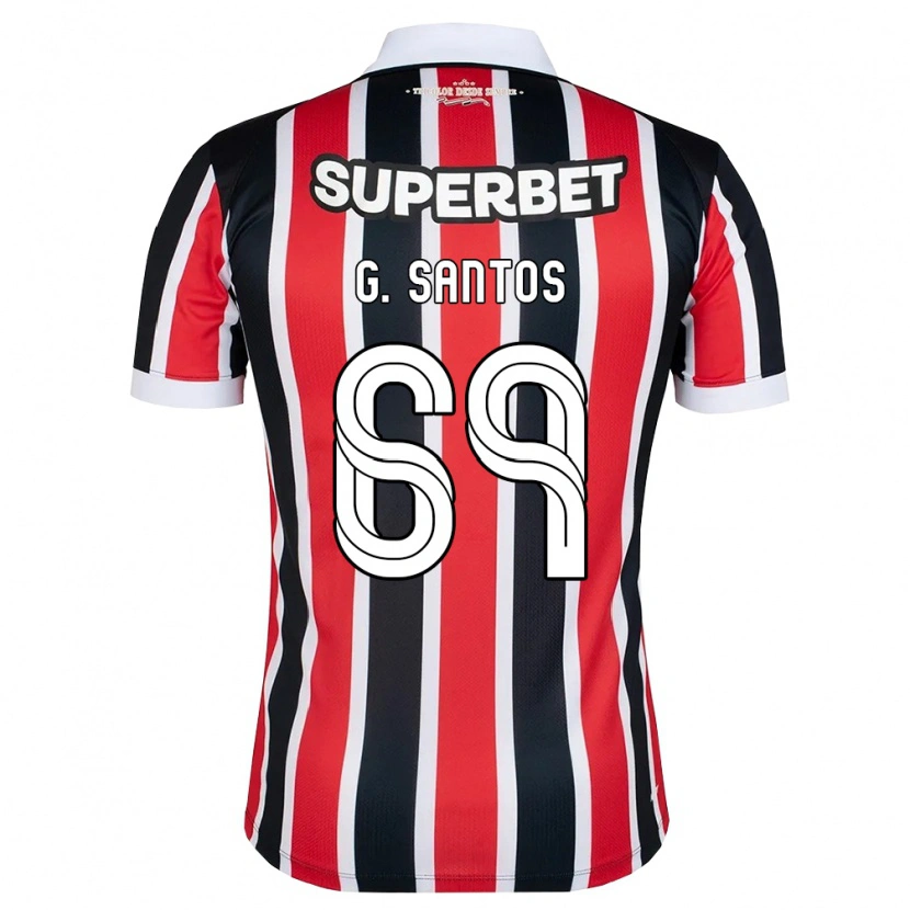 DanxenキッズGuilherme Santos#69赤白黒アウェイシャツ2026/27ジャージーユニフォーム