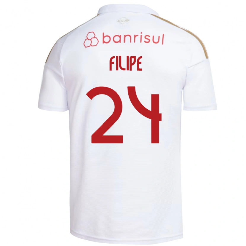 DanxenキッズFilipe Sírio#24白赤アウェイシャツ2026/27ジャージーユニフォーム