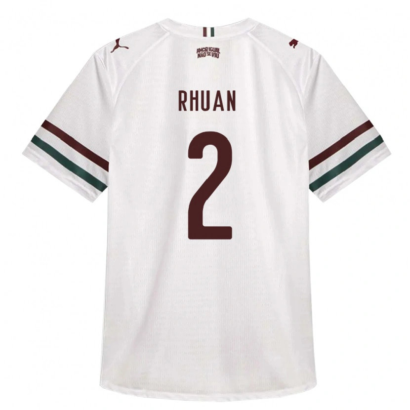 DanxenキッズRhuan Allan Dourado Ribeiro#2白緑バーガンディアウェイシャツ2026/27ジャージーユニフォーム