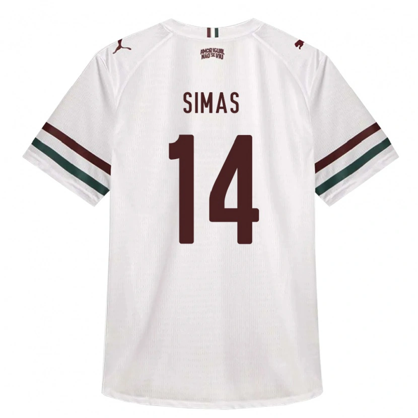 DanxenキッズLéo Simas#14白緑バーガンディアウェイシャツ2026/27ジャージーユニフォーム