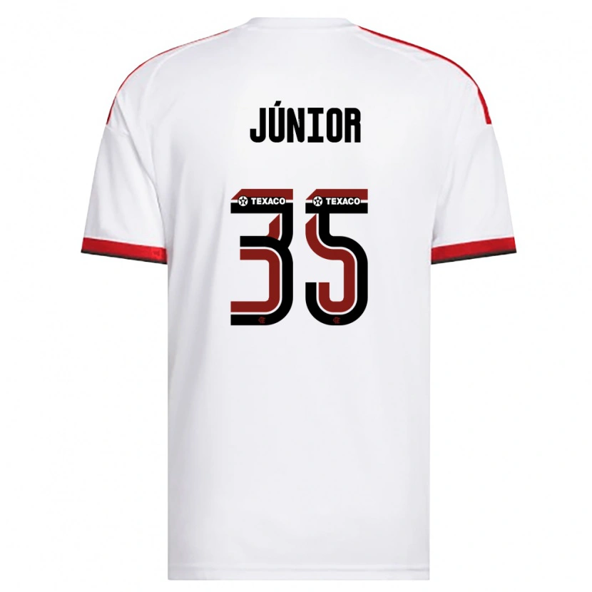 DanxenキッズKaylaine Júnior#35白赤黒アウェイシャツ2026/27ジャージーユニフォーム