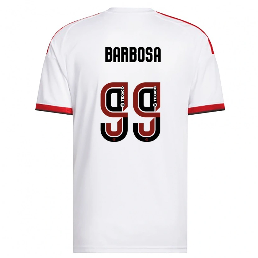 Danxenキッズガブリエウ・バルボーザ・アウメイダ#99白赤黒アウェイシャツ2026/27ジャージーユニフォーム