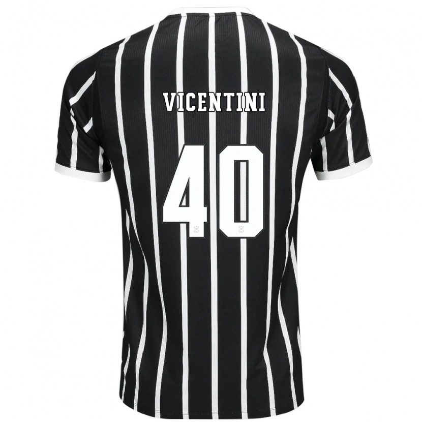 DanxenキッズGuilherme Vicentini#40黒白赤アウェイシャツ2026/27ジャージーユニフォーム