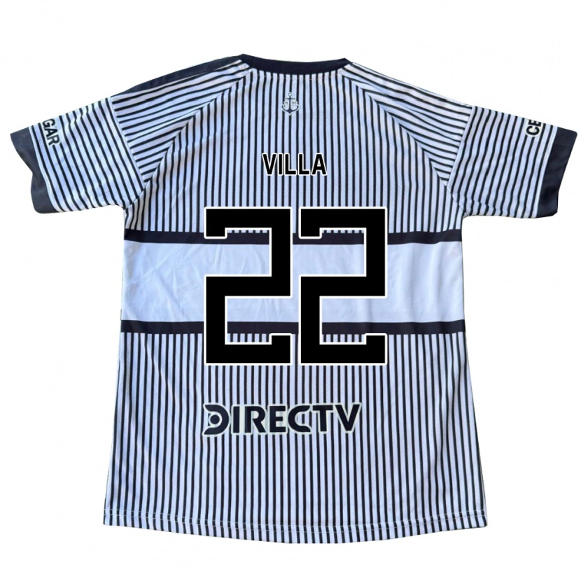Danxenキッズセバスティアン・ビジャ#22白黒黄アウェイシャツ2026/27ジャージーユニフォーム