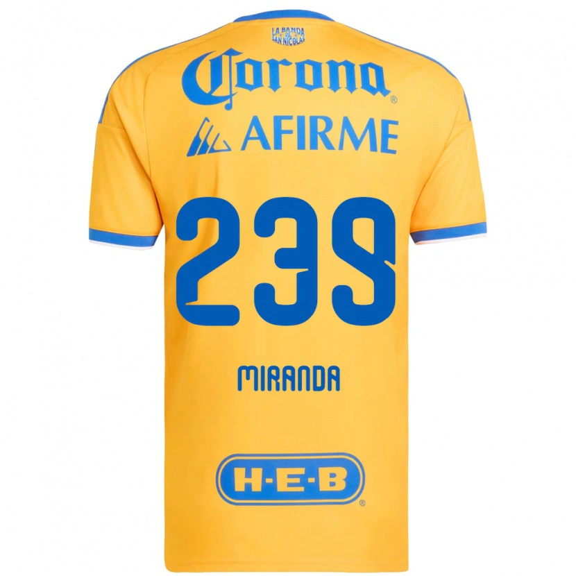DanxenメンズJesús Miranda#239黄色青ホームシャツ2026/27ジャージーユニフォーム