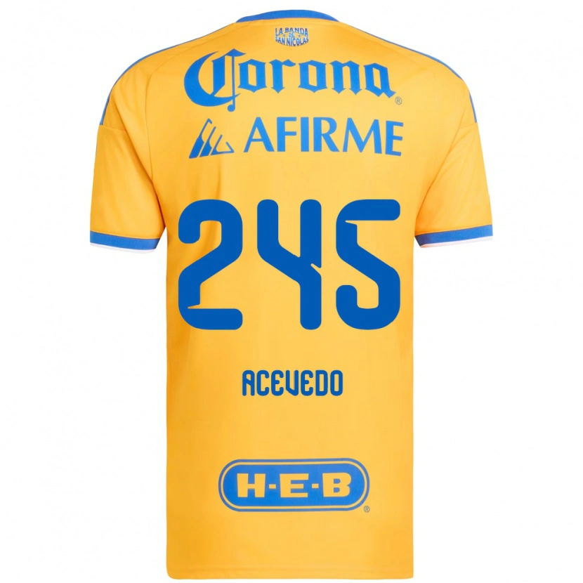 DanxenメンズKevin Acevedo#245黄色青ホームシャツ2026/27ジャージーユニフォーム