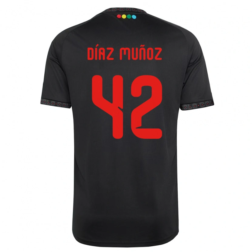 DanxenメンズCristian Díaz Muñoz#42黒赤アウェイシャツ2026/27ジャージーユニフォーム