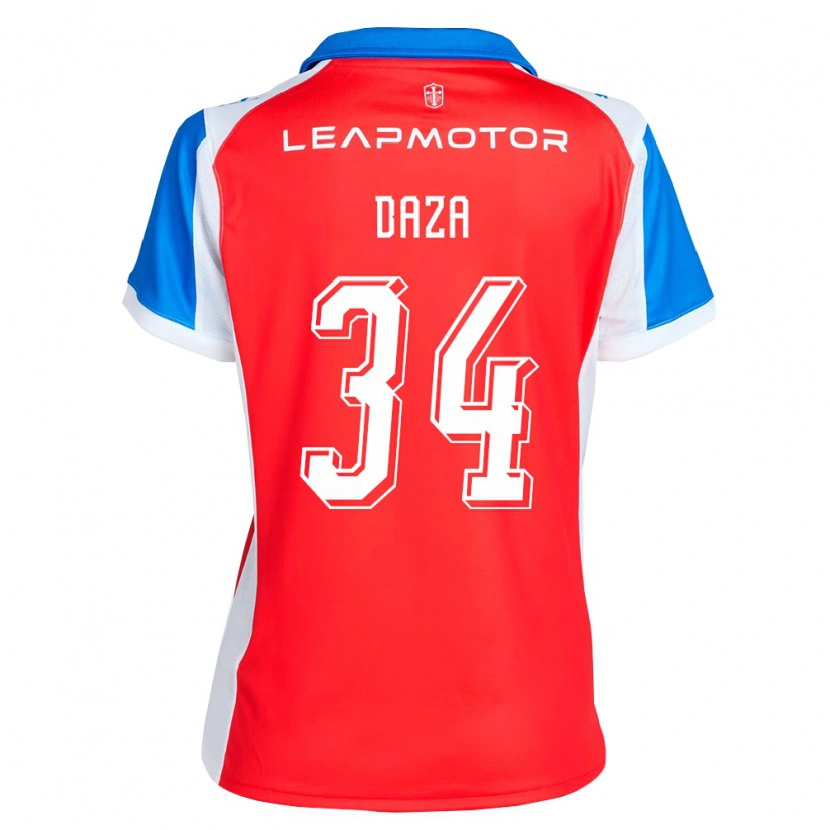 Danxenメンズフランシスコ・ダザ#34赤青アウェイシャツ2026/27ジャージーユニフォーム