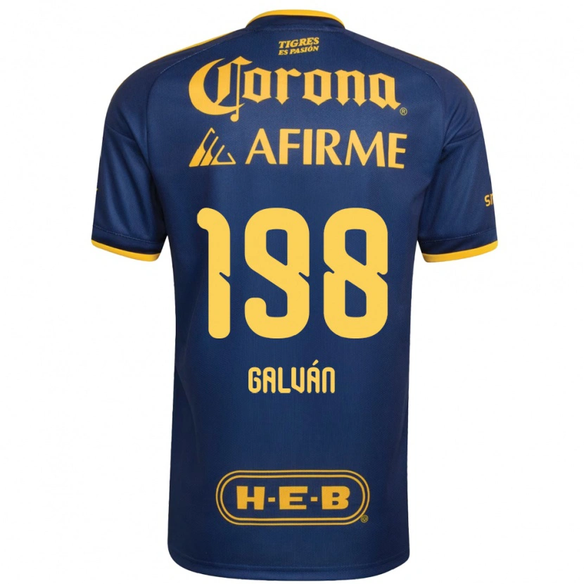 DanxenメンズIsac Galván#198ロイヤルブルー黄アウェイシャツ2026/27ジャージーユニフォーム