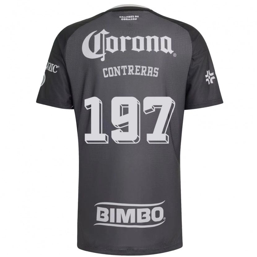 DanxenメンズÁngel Contreras#197灰色白黒アウェイシャツ2026/27ジャージーユニフォーム