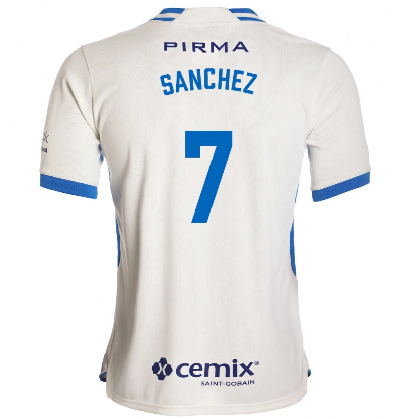 DanxenメンズAndrea Sanchez#7白青赤アウェイシャツ2026/27ジャージーユニフォーム