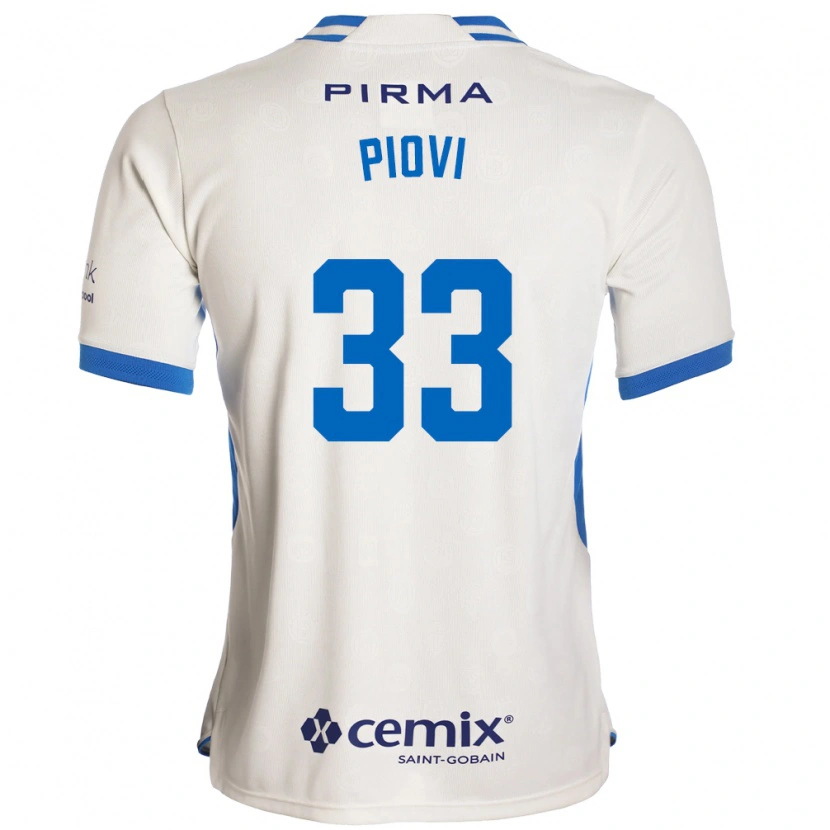 DanxenメンズGonzalo Piovi#33白青赤アウェイシャツ2026/27ジャージーユニフォーム