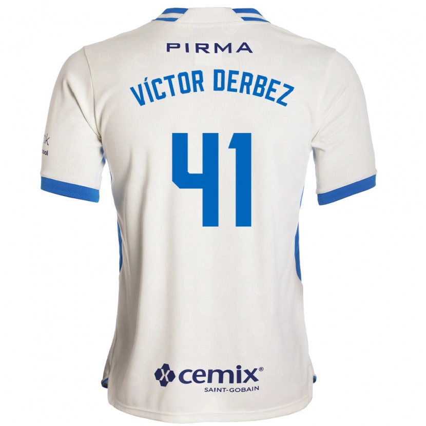 DanxenメンズLouis Víctor Derbez#41白青赤アウェイシャツ2026/27ジャージーユニフォーム