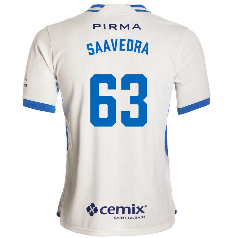 DanxenメンズÁngel Saavedra#63白青赤アウェイシャツ2026/27ジャージーユニフォーム