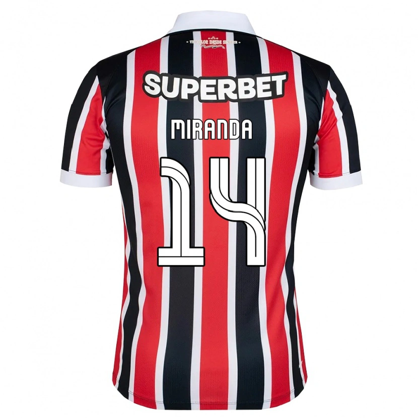 DanxenメンズLucas Miranda#14赤白黒アウェイシャツ2026/27ジャージーユニフォーム