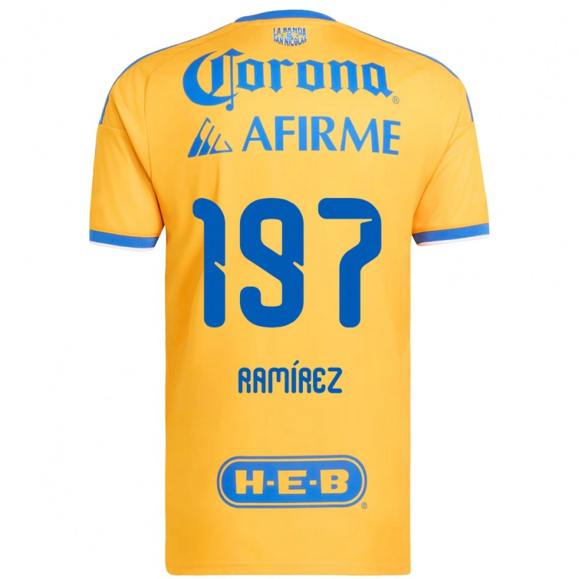 DanxenレディースÁngel Ramírez#197黄色青ホームシャツ2026/27ジャージーユニフォーム