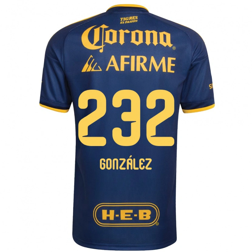 DanxenレディースCésar González#232ロイヤルブルー黄アウェイシャツ2026/27ジャージーユニフォーム
