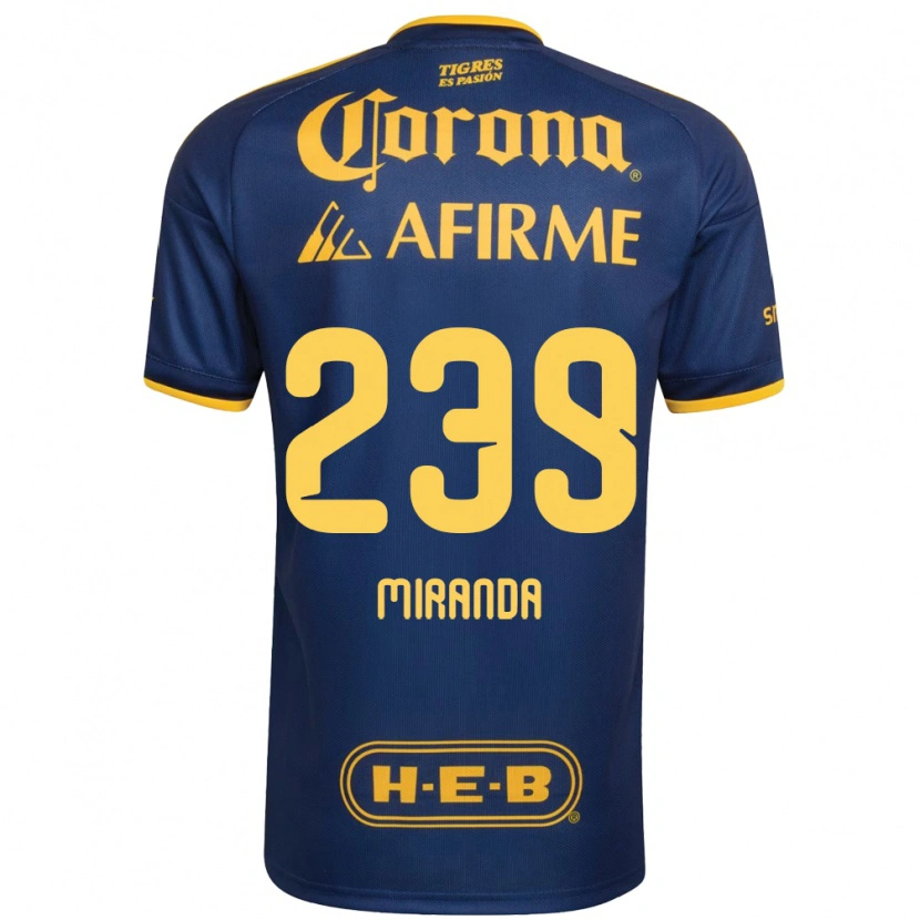 DanxenレディースJesús Miranda#239ロイヤルブルー黄アウェイシャツ2026/27ジャージーユニフォーム