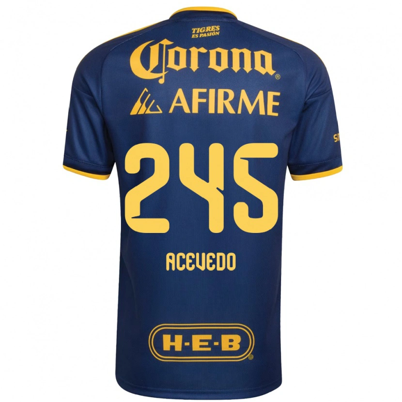 DanxenレディースKevin Acevedo#245ロイヤルブルー黄アウェイシャツ2026/27ジャージーユニフォーム
