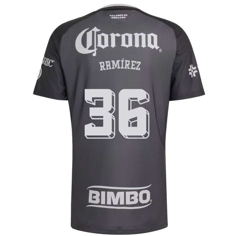 DanxenレディースMiguel Ramírez#36灰色白黒アウェイシャツ2026/27ジャージーユニフォーム