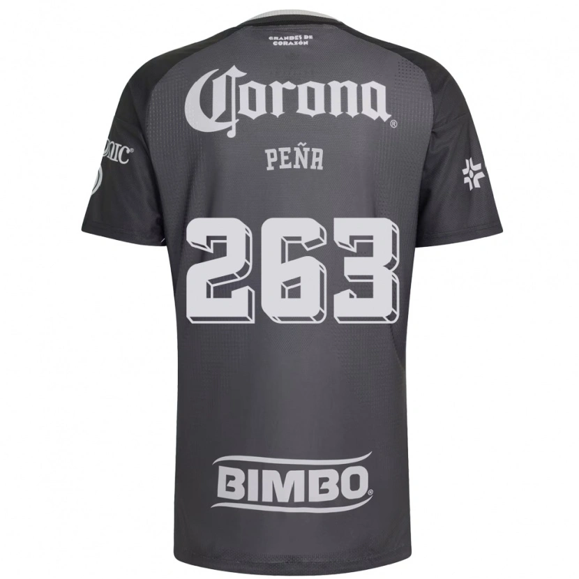 DanxenレディースNicolás Peña#263灰色白黒アウェイシャツ2026/27ジャージーユニフォーム