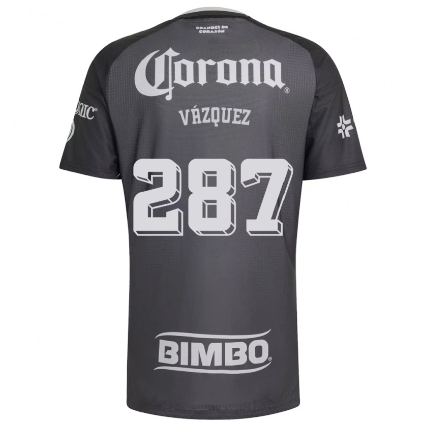 DanxenレディースOmar Vázquez#287灰色白黒アウェイシャツ2026/27ジャージーユニフォーム