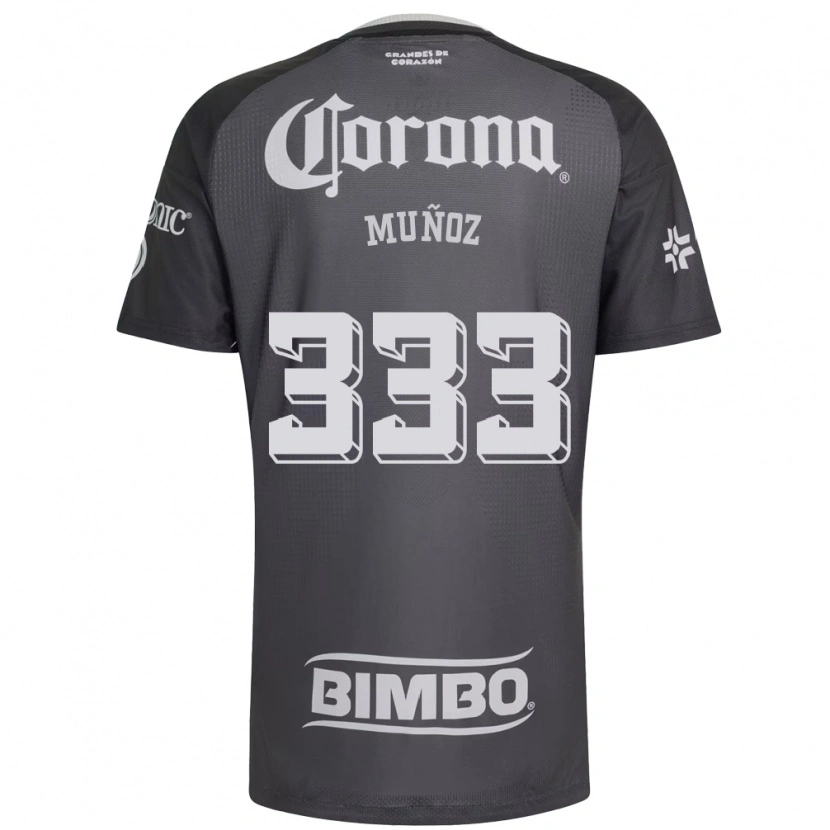 DanxenレディースAarón Muñoz#333灰色白黒アウェイシャツ2026/27ジャージーユニフォーム