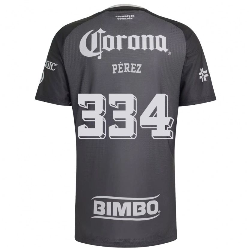 DanxenレディースDiego Pérez#334灰色白黒アウェイシャツ2026/27ジャージーユニフォーム