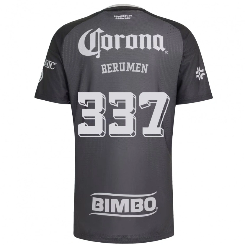 DanxenレディースGabriel Berumen#337灰色白黒アウェイシャツ2026/27ジャージーユニフォーム