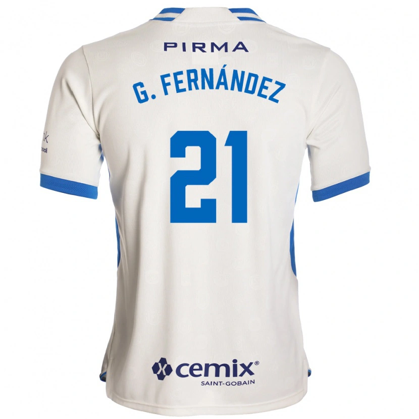 Danxenレディースガブリエル・フェルナンデス#21白青赤アウェイシャツ2026/27ジャージーユニフォーム