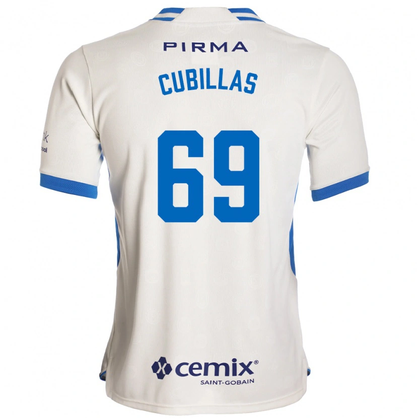 DanxenレディースAndre Cubillas#69白青赤アウェイシャツ2026/27ジャージーユニフォーム